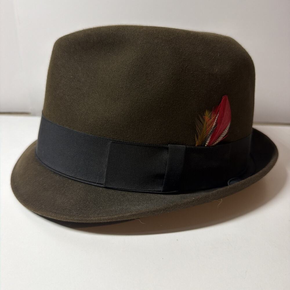 Vintage Champ "Feel The Felt” Brown Fedora Medium Size 6 7/8 Kasmir Finish